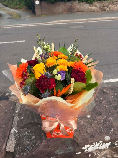 Autumnal Florist choice aqua box